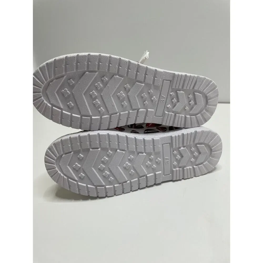 Unbranded Slip On White Shoe Football‎ Graphic All Over Print Eu 37 US 6.5 New